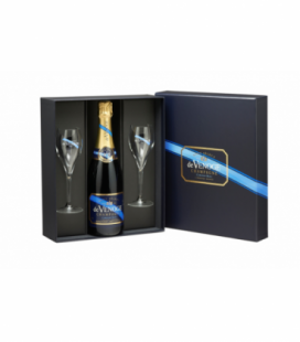 Coffret Prestige 1 Cordon Bleu Brut Select + 2 Flûtes - 0,75 L